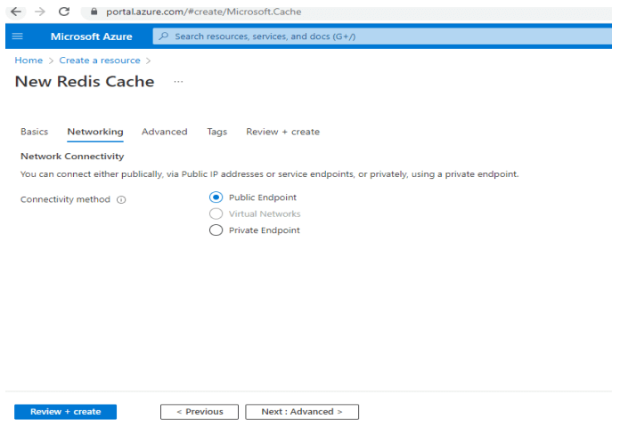 Azure Cache Redis - Connectivity