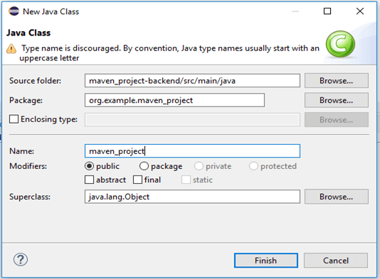 Creating a simple class of java