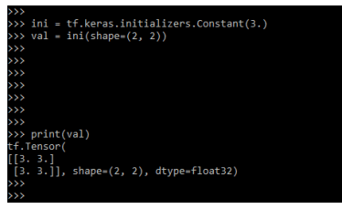 Keras Initializers - Printing values