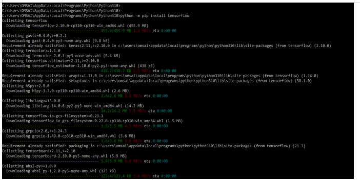 installing tensorflow