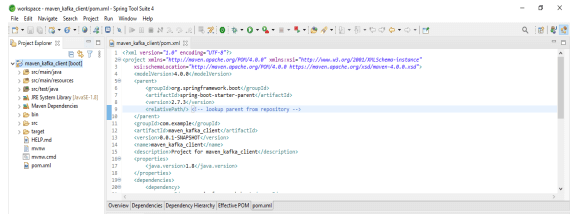 checking the pom.xml file