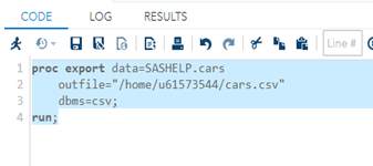 Steps to export SAS to CSV files