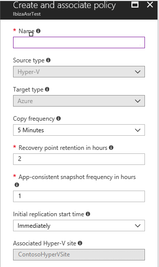 Azure Hyper-default settings