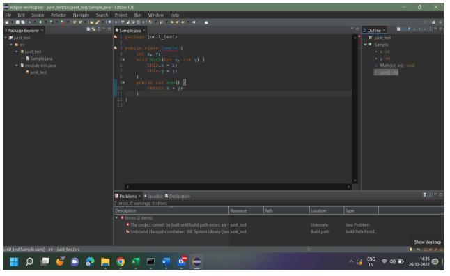 Java Unit Testing - Completing the class file