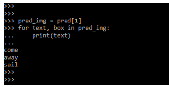 printing the text from image