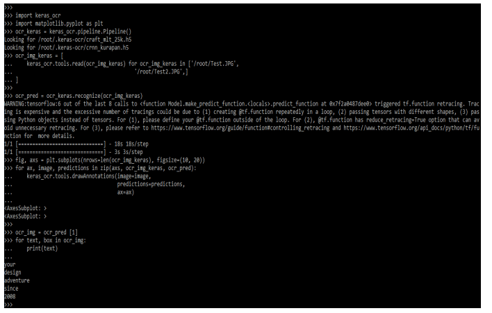 Keras OCR - Text extraction