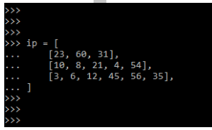 input in sequence format
