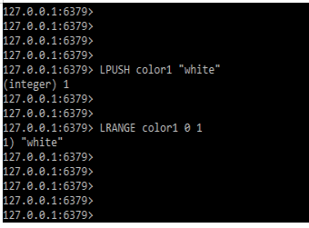 retrieving the value using the lrange method