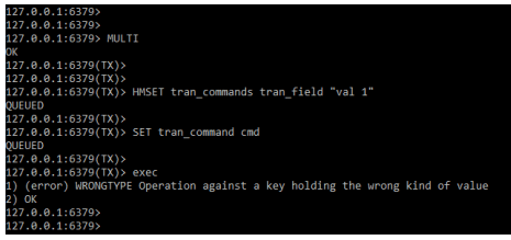 Example of Redis Transactions