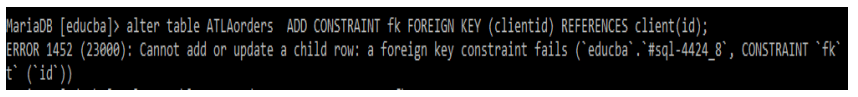 adding Foreign key constraint