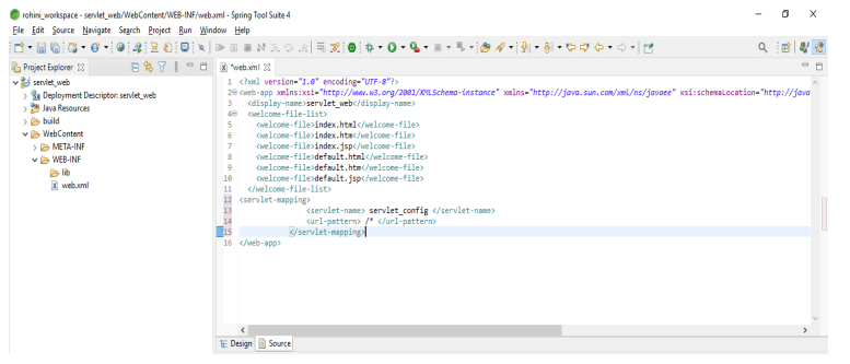 code of servlet mapping
