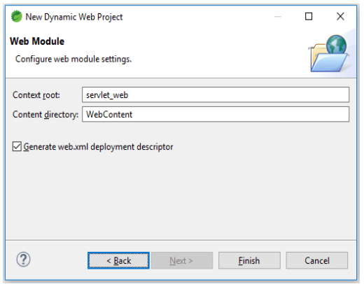 generate the web.xml deployment