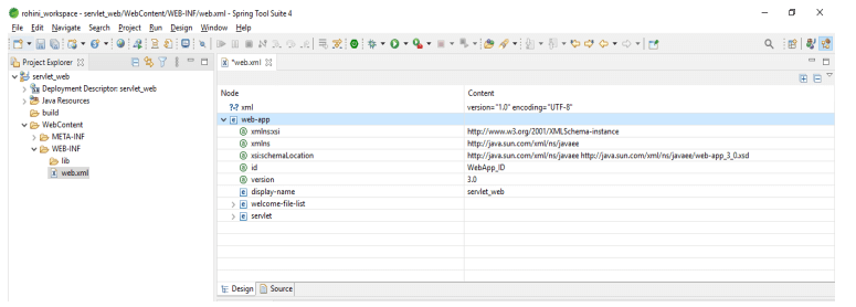 Design of Servlet web.xml
