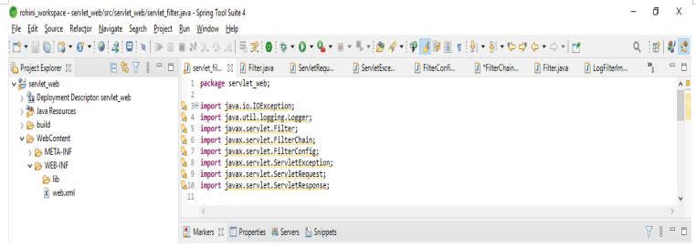 Servlet web.xml - Filter Class
