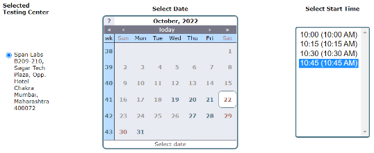 Salesforce Webassessor - relevant date and time slot
