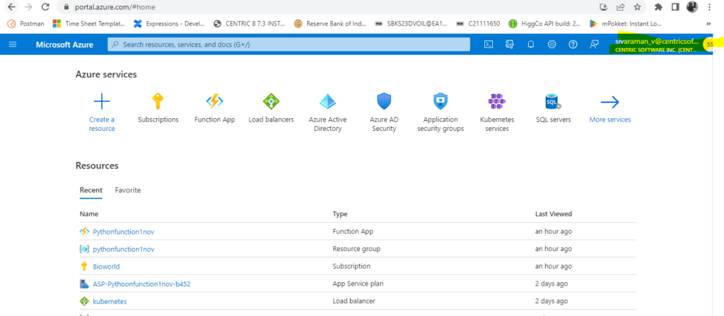 Azure Functions Authentication Registration