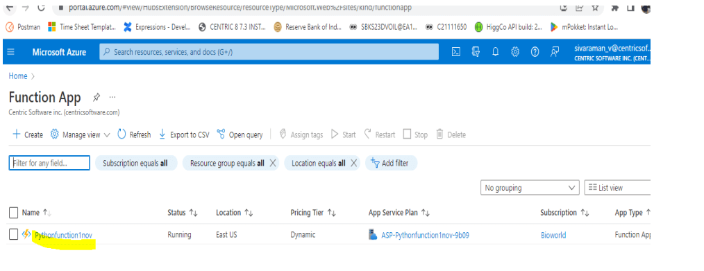 Azure Functions Authentication APP