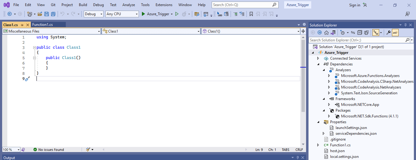 Azure Functions HTTP Trigger -Class File
