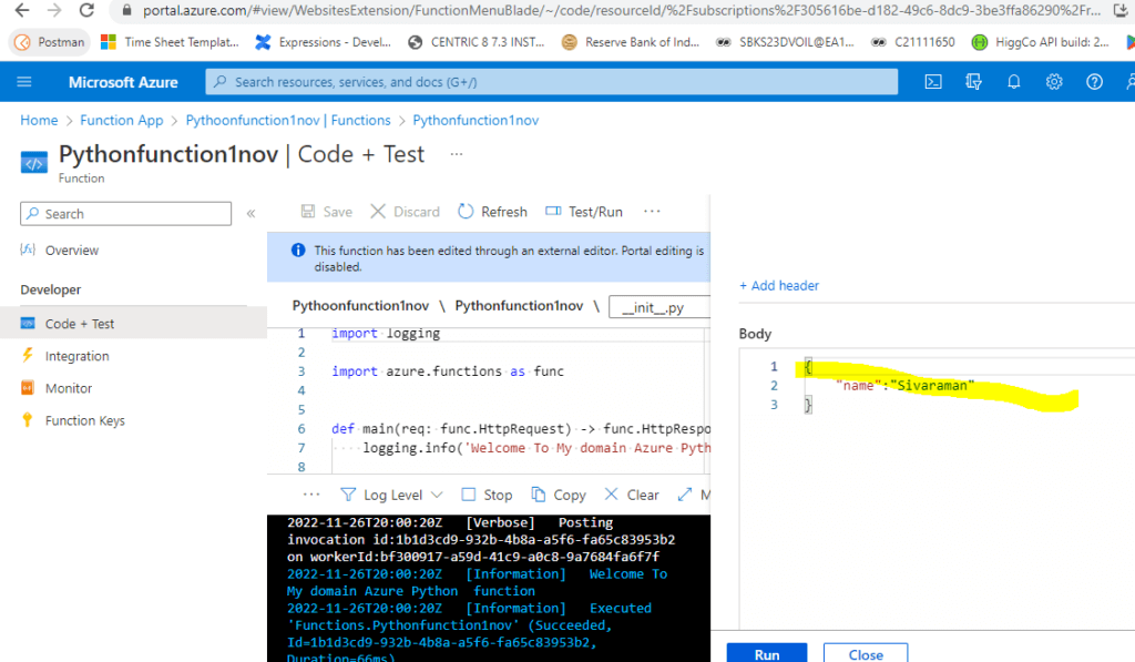 Azure Functions Python - Code+Test 2