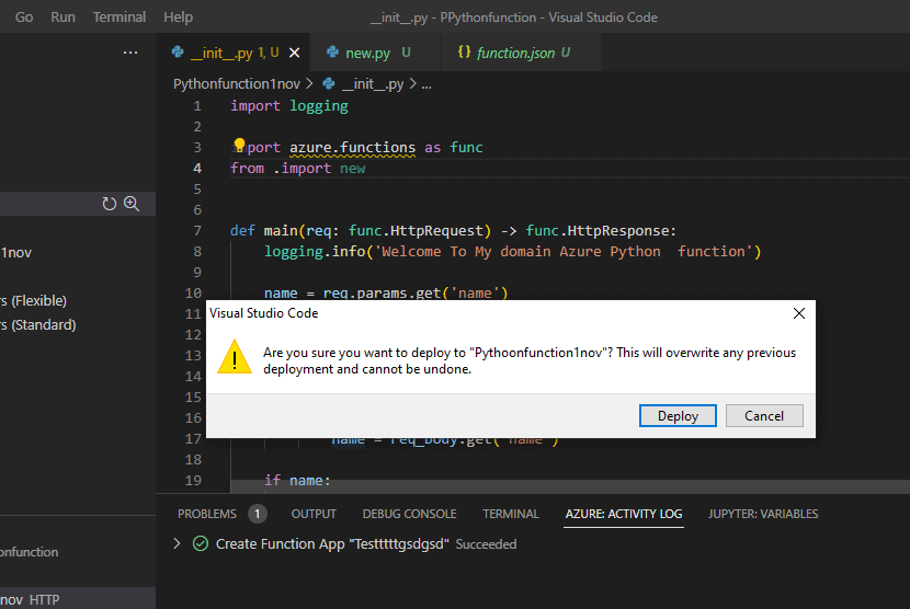 Deploy option for to deploy the changes
