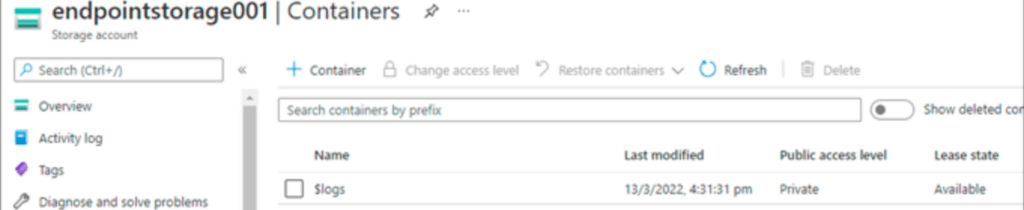 Azure Service Endpoint - Storage Explorer