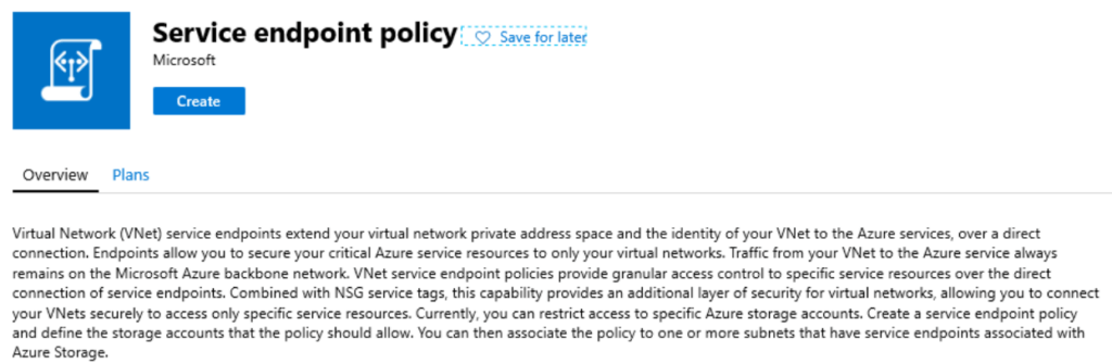 Azure Service Endpoint - Resource tab