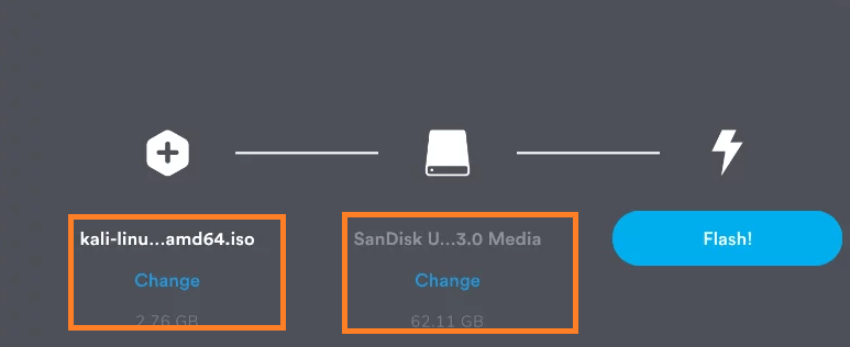 Kali Linux Bootable USB - Etcher