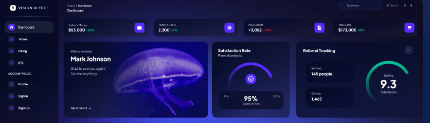 ReactJS Project Examples Vision UI