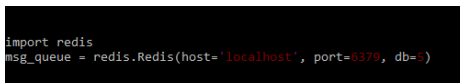 Connecting to Redis Message Queue