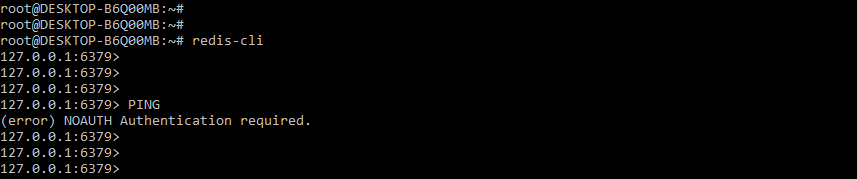 Redis NOAUTH Authentication Required PIng