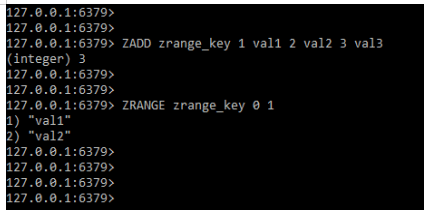 Redis ZRANGE Elements