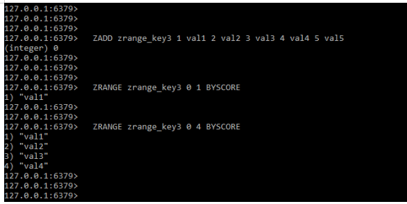 Redis ZRANGE - Retrieve a range