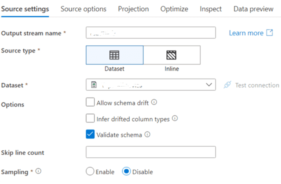 Configuring Azure Data Factory Data Flow