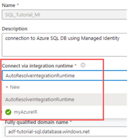 edit the linked service