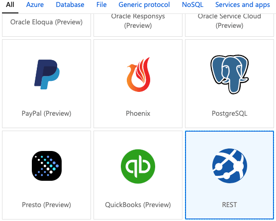 Select the Rest options