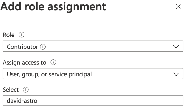 adding the role assignment
