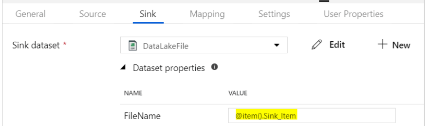 Copy activity of generic