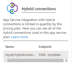 UI of app service plan