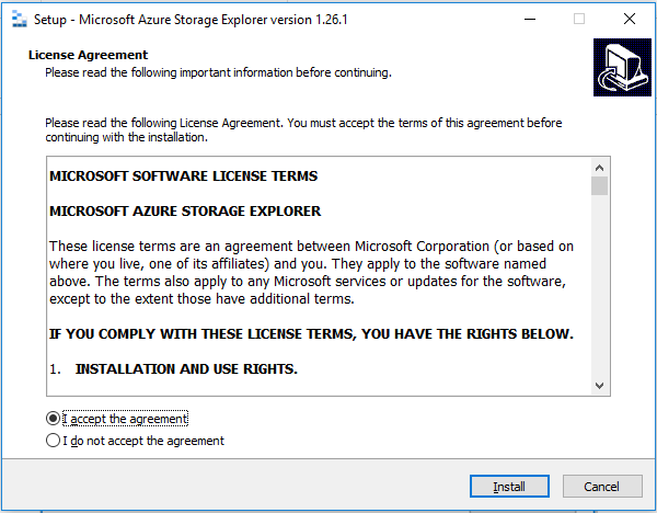 accepting the license agreement