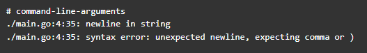 Go Programming Language - Syntax error