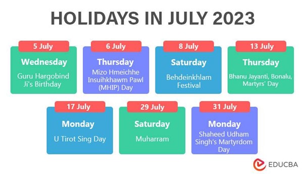 Holidays in July 2023