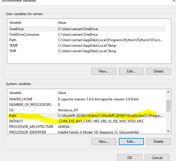 bin directory to the%PATH% environment variable