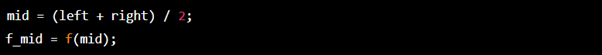 Bisection Method in C - Evaluate the function