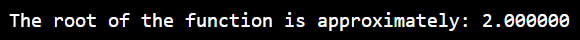 Bisection Method in C - Function Root