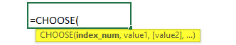 CHOOSE Function Syntax