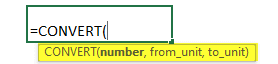 advanced excel formulas-CONVERT Function Syntax