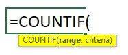 advanced excel formulas-COUNTIF Function Syntax