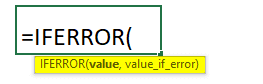 IFERROR Function Syntax