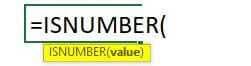 ISNUMBER Function syntax