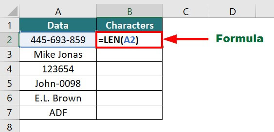 LEN Function Example 1